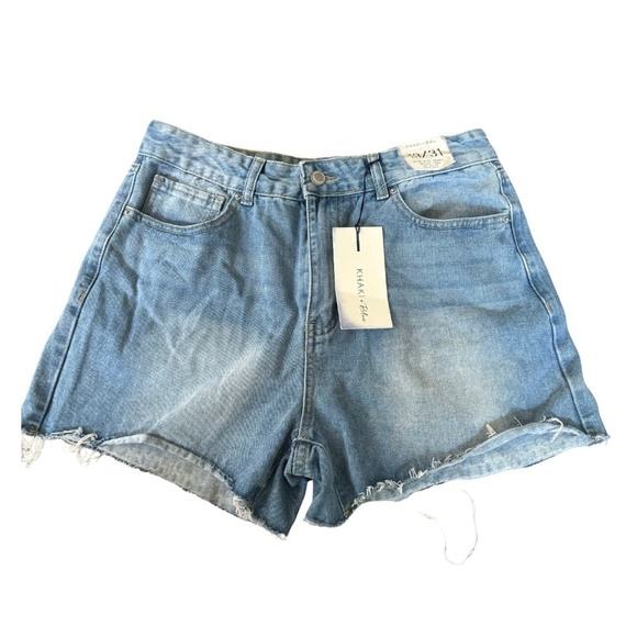 KHAKI + BluE Cut off Denim shorts with smileys! Size 13 | 31 - Picture 1 of 7